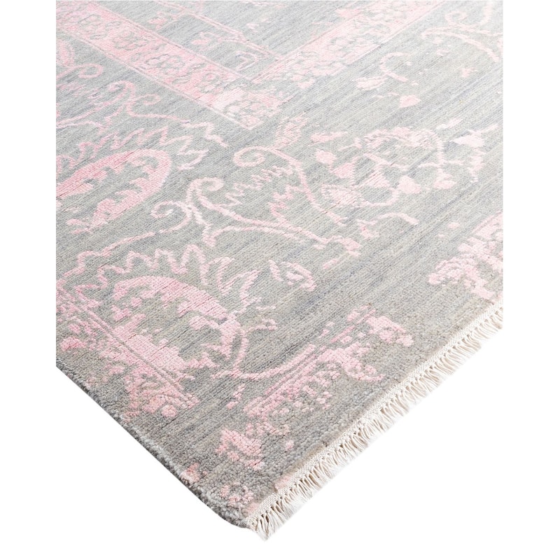 Ikat One-of-a-Kind Hand-Knotted Area Rug, Gray - 9' 1" x 12' 1"