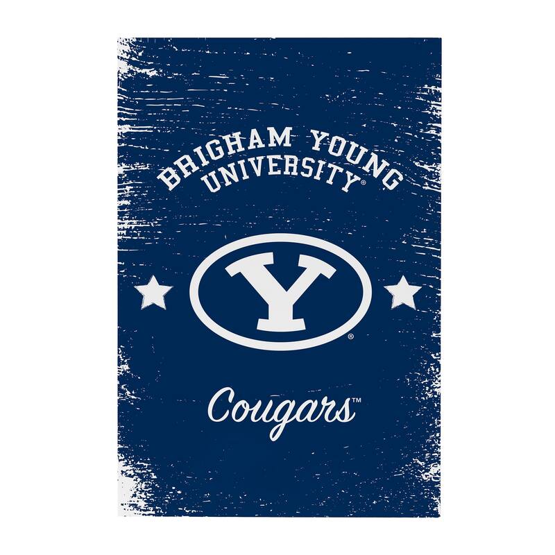Brigham Young University Wooden Door Decor Wall Sign - Multi-Color
