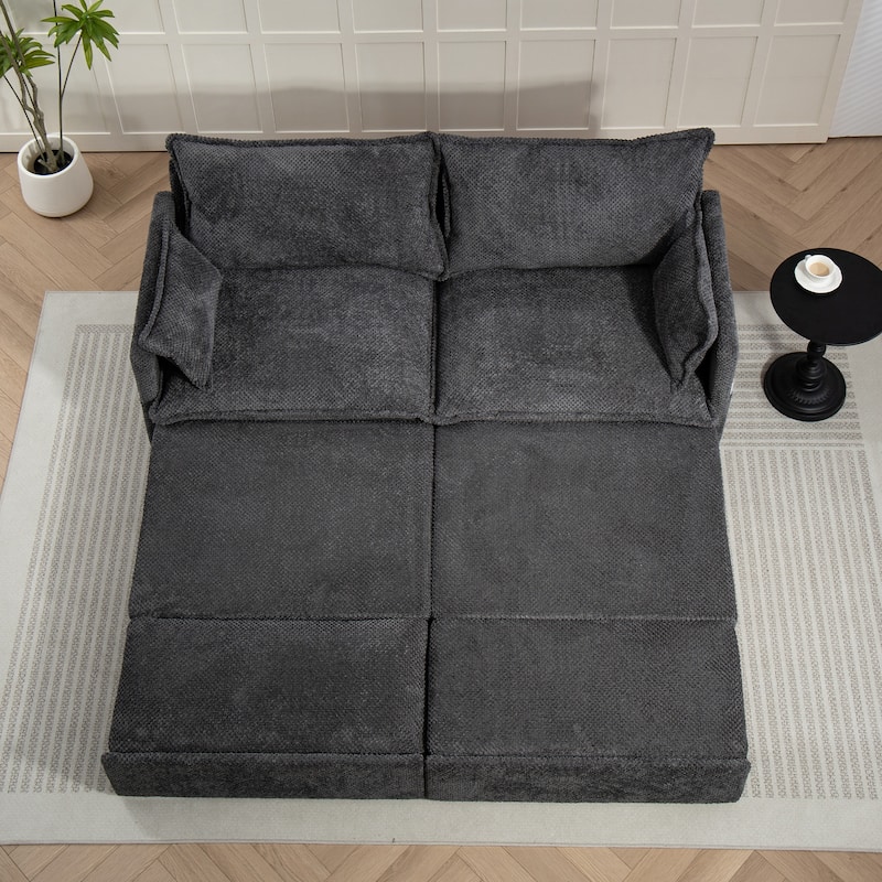 GDFStudio - Harper Lane Corduroy Convertible Sofa Bed with USB Charging & Side Storage for Cozy Apartment Living