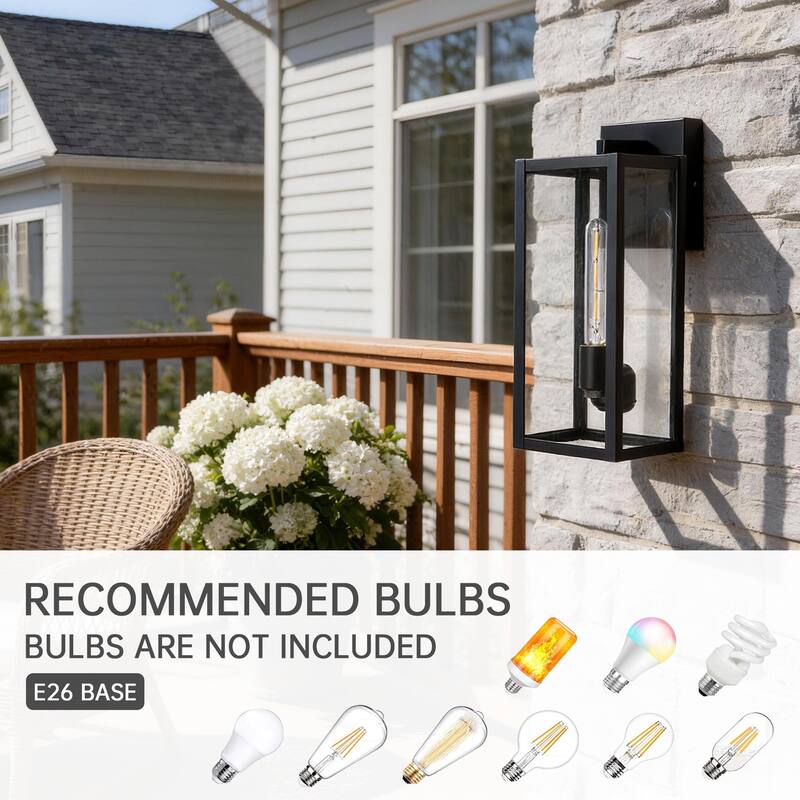 Large Medium Iron Rectangular Outdoor Wall Light