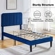 preview thumbnail 24 of 25, Twin Upholstered Platform Bed Frame with Headboard and 12 Wooden Slats, Adjustable Height,