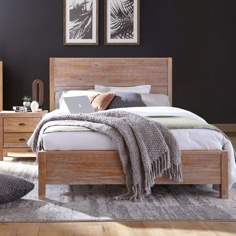 Grain Wood Furniture Montauk Distressed Solid Wood Panel Bed
