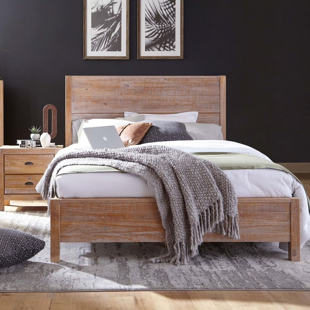 Grain Wood Furniture Montauk Distressed Solid Wood Panel Bed