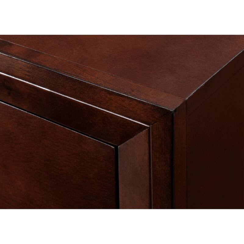 Contemporary Modern Look 2-Drawer Nightstand End Table White Finish Two Storage Drawers Round Knobs