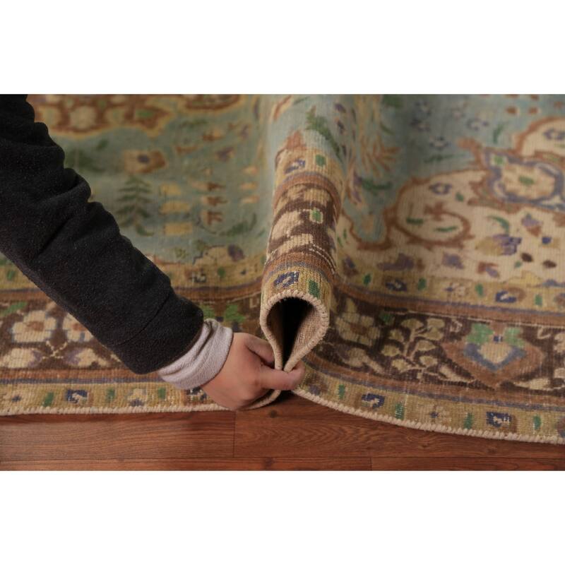 Traditional Tabriz Persian Area Rug Hand-Knotted Floral Wool Carpet - 6'4"x 9'4"