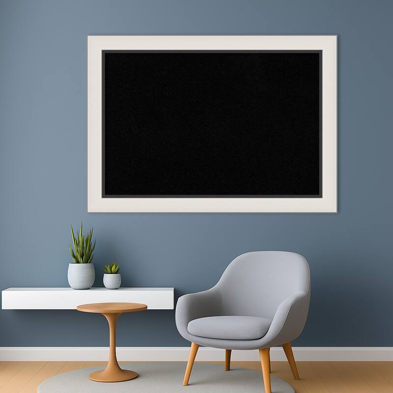 Ellie Silver Black Framed Cork Board - Bulletin Board, Organization Board, Pin Board