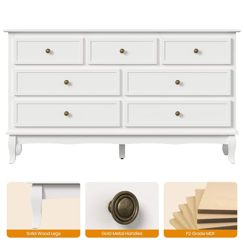 55'' Dresser with 7 Spacious Drawers