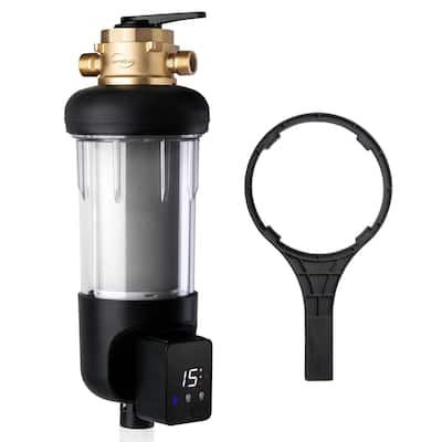 iSpring WSP500ARJ-BP NSF Certified Spin-Down Sediment Water Filter w/ Bypass, 500 Microns, 4 Modes, Touch-Screen Flushing Module