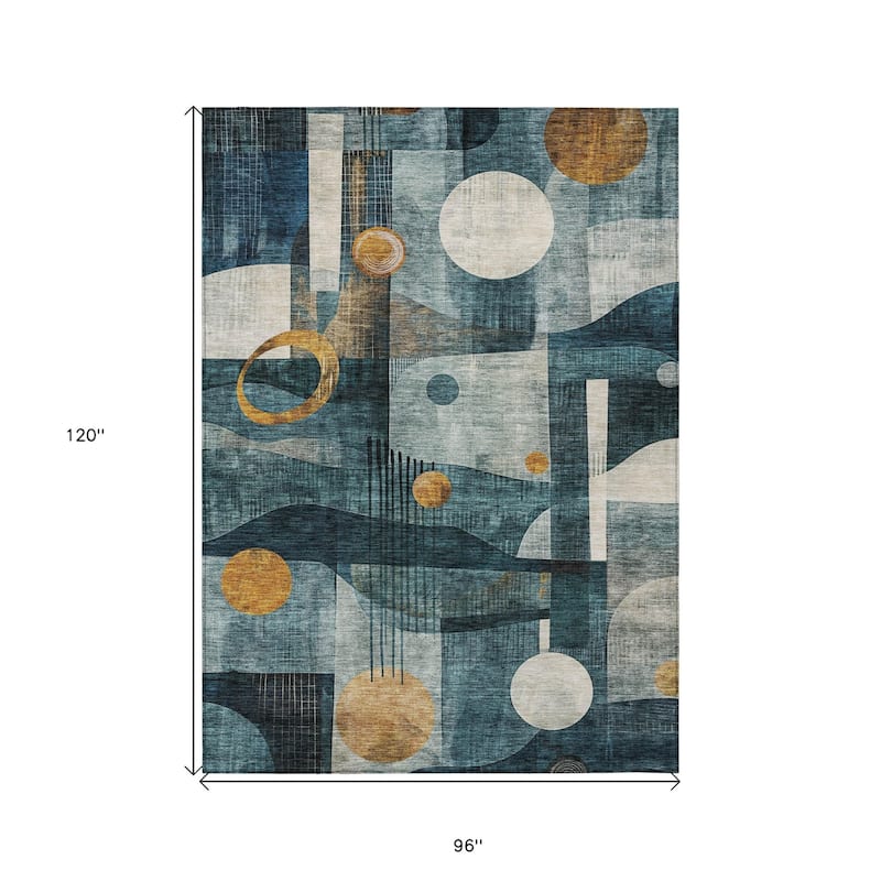 HomeRoots Geometric Transitional Rectangle Outdoor Rug