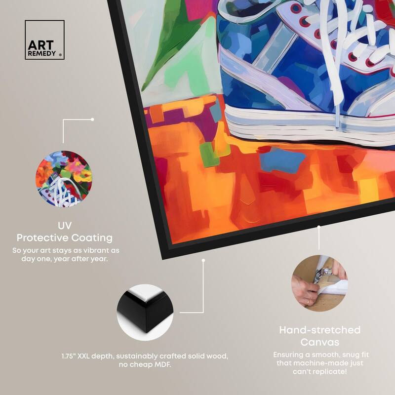 Colorful Sneaker Bouquet Canvas by Art Remedy