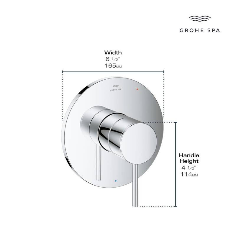 Grohe 14 214 Atrio New Pressure Balanced Valve Trim Only with Single - Starlight Chrome