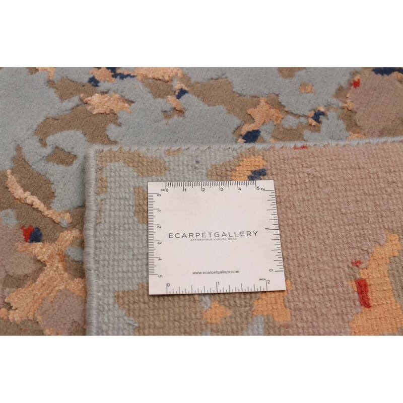 ECARPETGALLERY Hand-knotted Alma Light Blue Silk, Wool Rug - 8'1 x 10'1