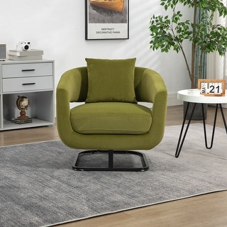 Modern Velvet Accent Chair Armchairs Living Room Lounge Chairs, Olive ...