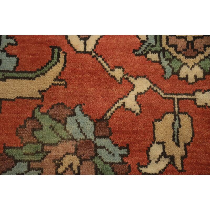 Hand Knotted Oriental 100% Wool Carpet Transitional All-Over Oranges & Rust Oushak Area Rug - 14' 10'' X 11' 9''