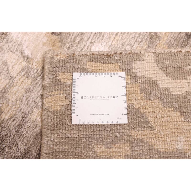 ECARPETGALLERY Hand-knotted Legacy Grey, Light Khaki Silk Rug - 5'8 x 7'9