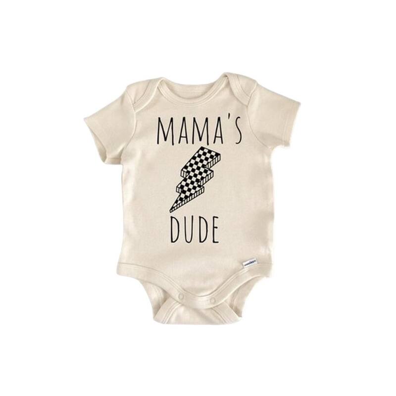 Retro Lightning Mama - Baby Boy Girl Clothes Infant Bodysuit Funny Cute Newborn