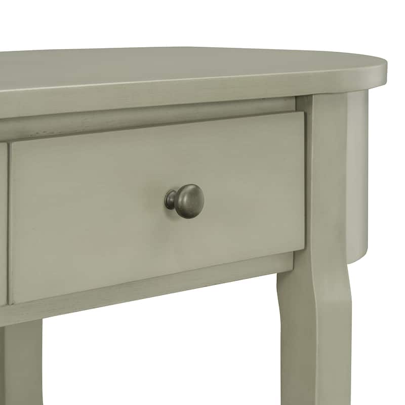 Elegant Retro Console Table with Curved Design and Smooth Glaze