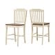 preview thumbnail 9 of 28, Mackenzie Counter-height Chairs (Set of 2) by iNSPIRE Q Classic Antique White Slat Back