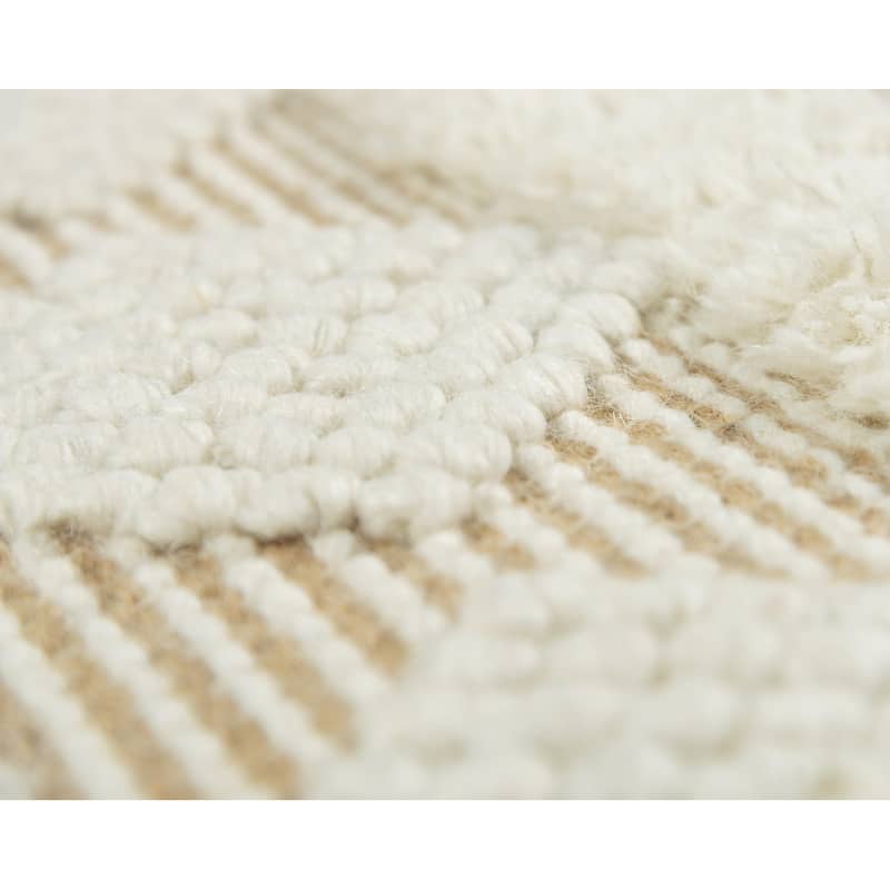 Alora Decor Kerala Beige and Brown Geometric Hand-woven Jute Rug