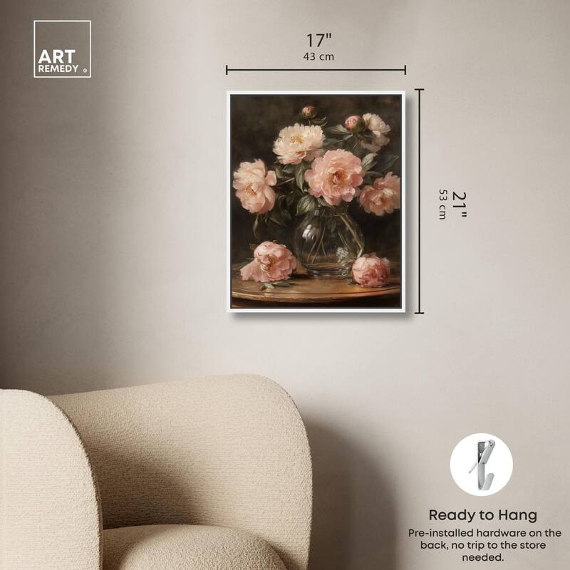 Vintage Velvet Vase Canvas by Art Remedy