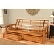preview thumbnail 1 of 12, Somette Monterey Futon Frame with Storage Drawers Butternut