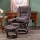 preview thumbnail 8 of 29, MCombo Swivel Recliner with Ottoman, Vibration Massage Lumbar Pillow Dark Brown