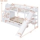 preview thumbnail 3 of 7, Twin Over Twin Size Bunk Bed Kids Bed with 2 Drawers 3 Shelves and Slide, White