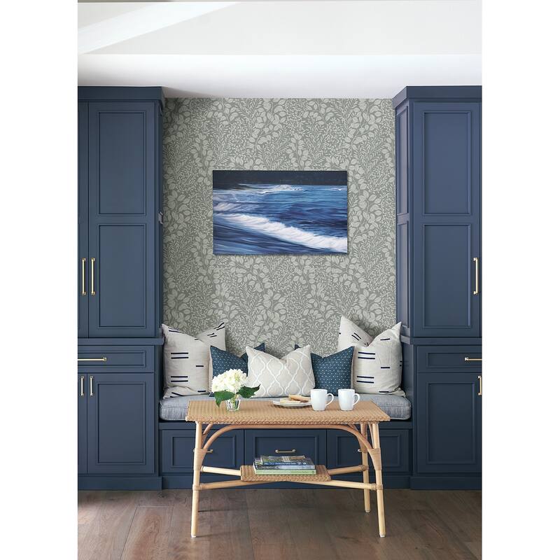 A-Street Prints Elin Charcoal Berry Botanical Wallpaper