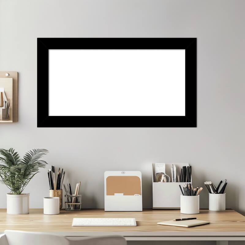 Amanti Art Brushed Black Framed Dry Erase Magnetic Board