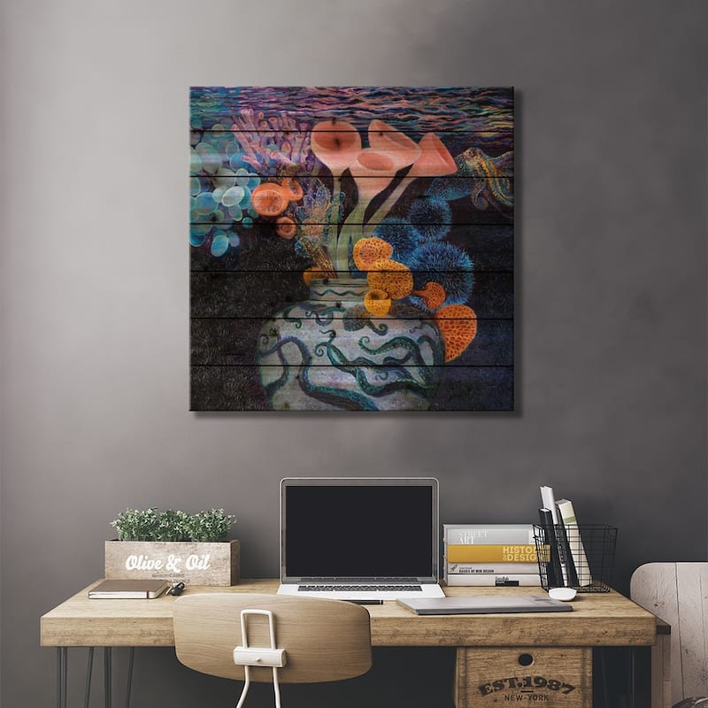 Neptunian Print On Wood by Iris Scott - Multi-Color