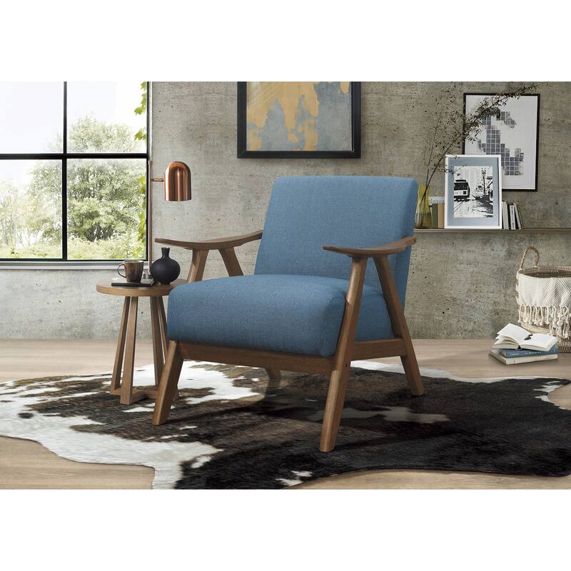 Orange Modern Upholstered Armchair 1pc Accent Chair - Blue