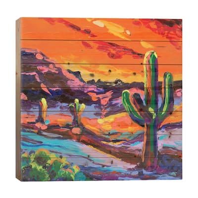 Last Light Print On Wood by Simone Majetich - Multi-Color