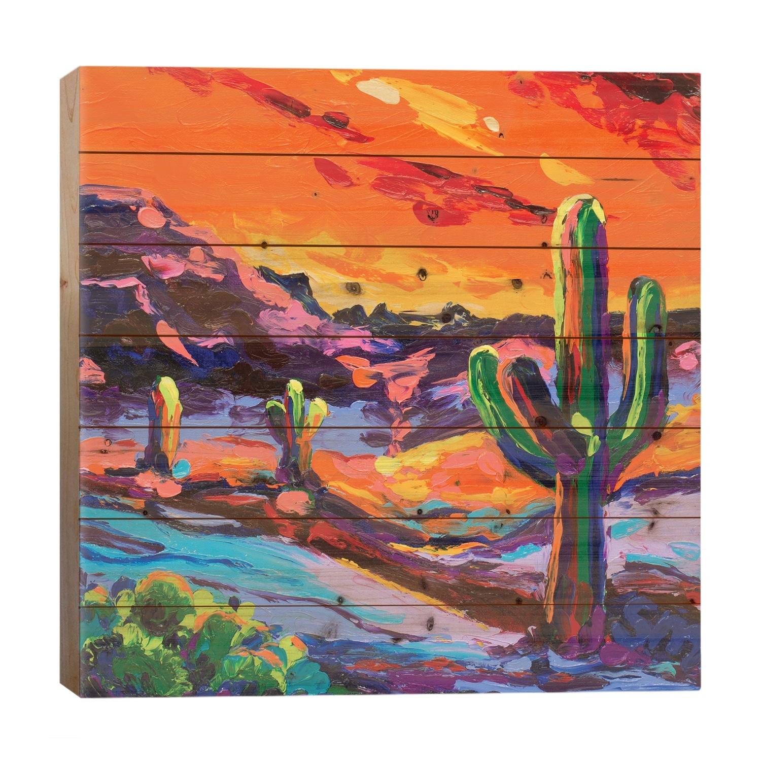 Last Light Print On Wood by Simone Majetich - Multi-Color