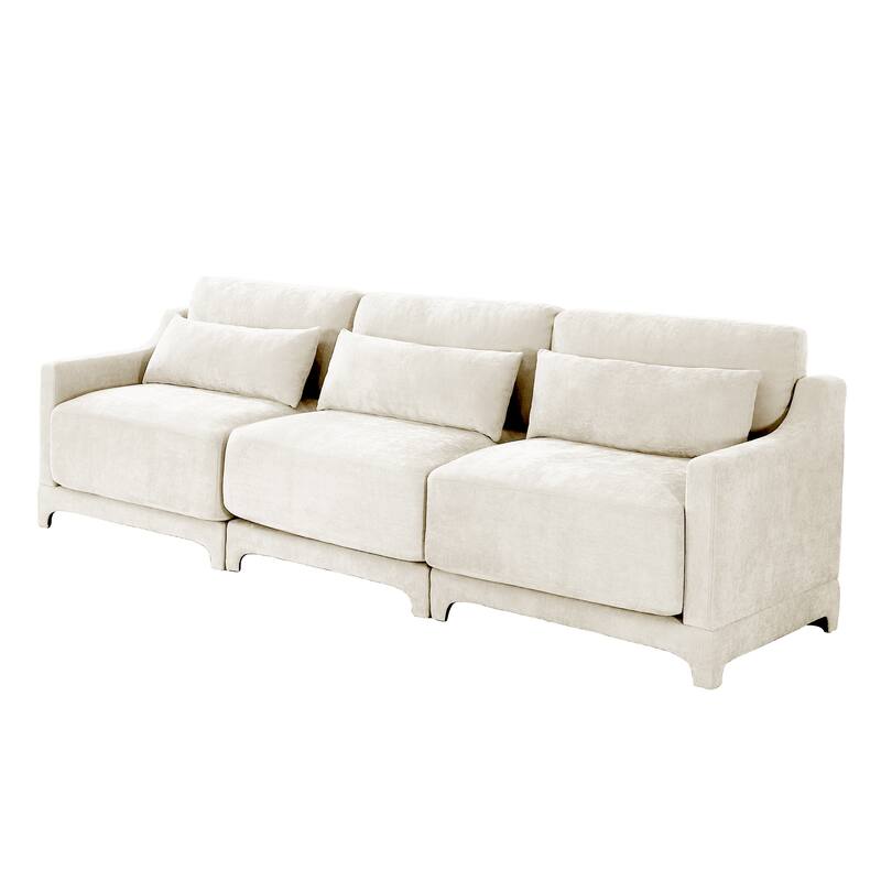 GDFStudio - Calliope Three-Seater Chenille Sofa