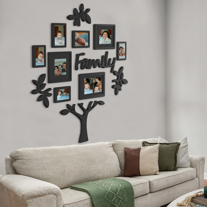 HELLO LAURA Black Wall Frame Family Tree College Photo Frame