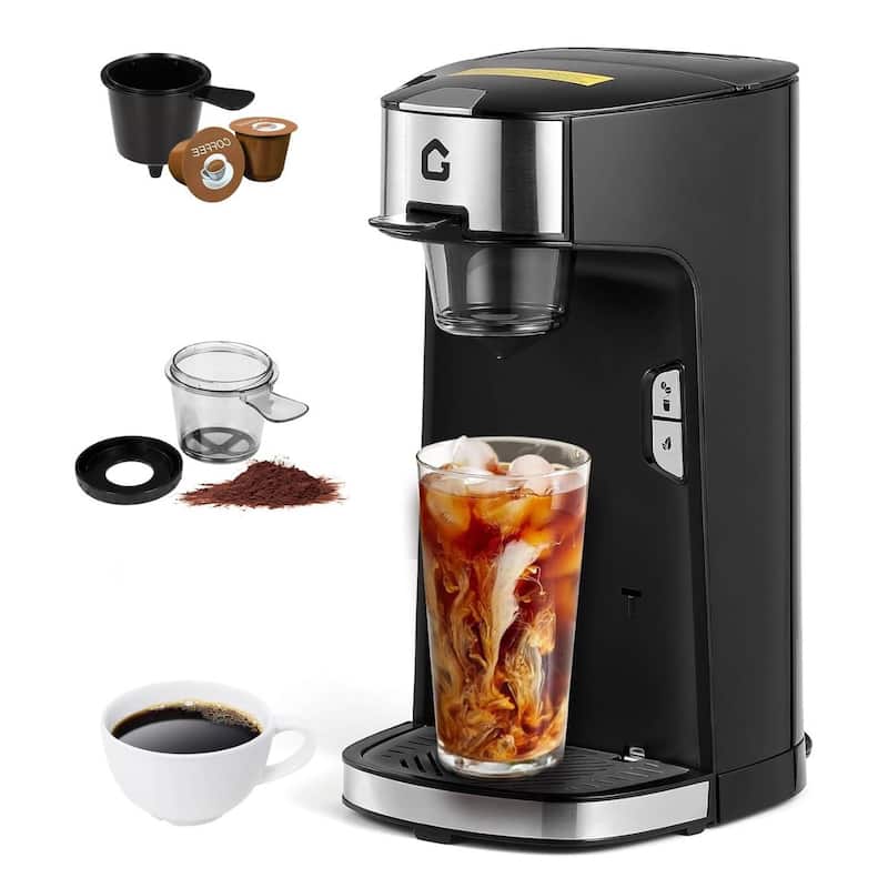 Single Serve Coffee Maker, Small K Pod Coffee Machine for Capsule, Ground & Tea Bag