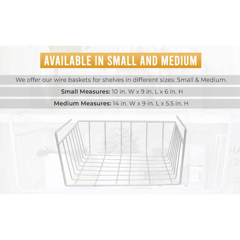 YBM Home Under Shelf Wire Basket Storage Organizer for Kitchen Pantry