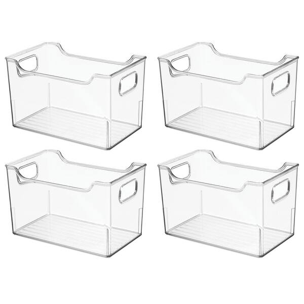 mDesign Deep Plastic Office Storage Container Bin with Handles Bed