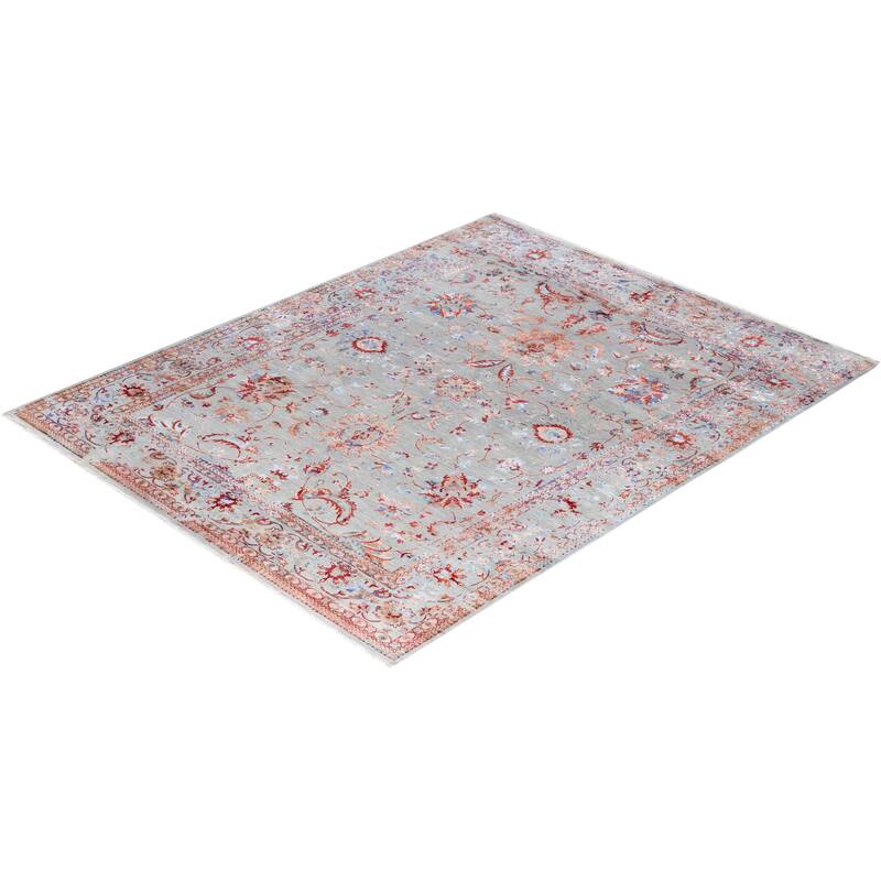 Ikat One-of-a-Kind Hand-Knotted Area Rug, Gray - 8' 1" x 10' 3"