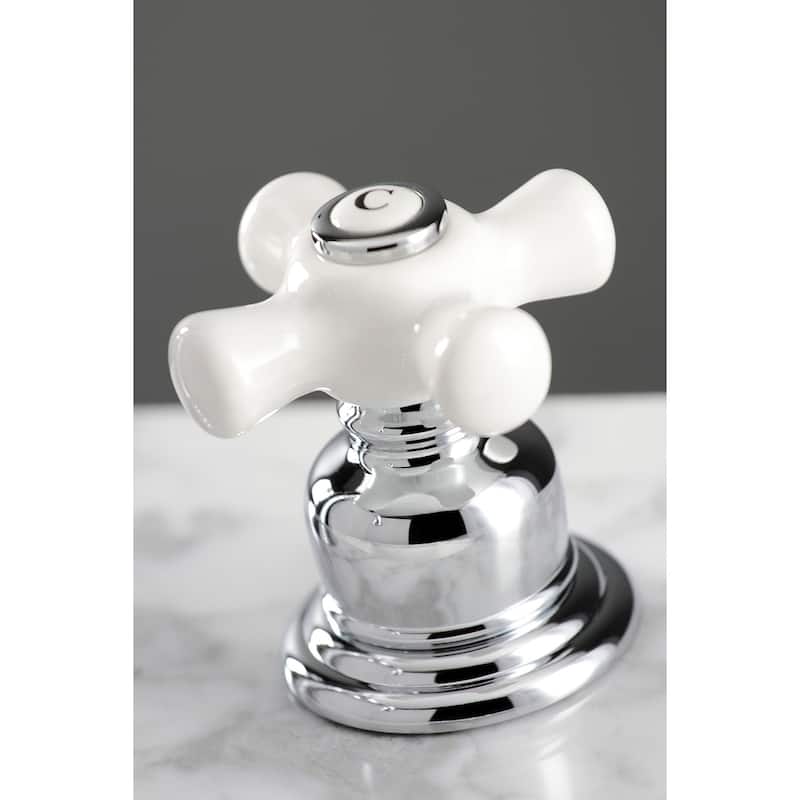 Kingston Brass American Classic Two-Handle 3-Hole Deck Mount Widespread Bathroom Faucet with Pop-Up Drain