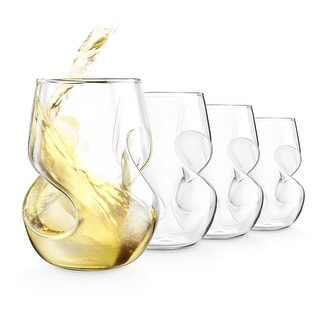 Final Touch Set of 4 Conundrum Stemless White Wine Glasses - 9 oz