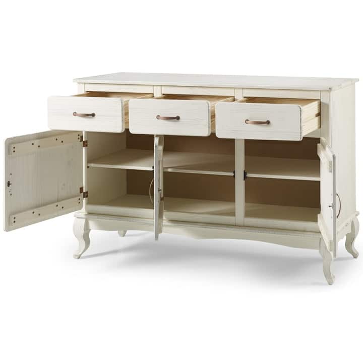 Wood Buffet Sideboard White Distressed | Furniture Dash