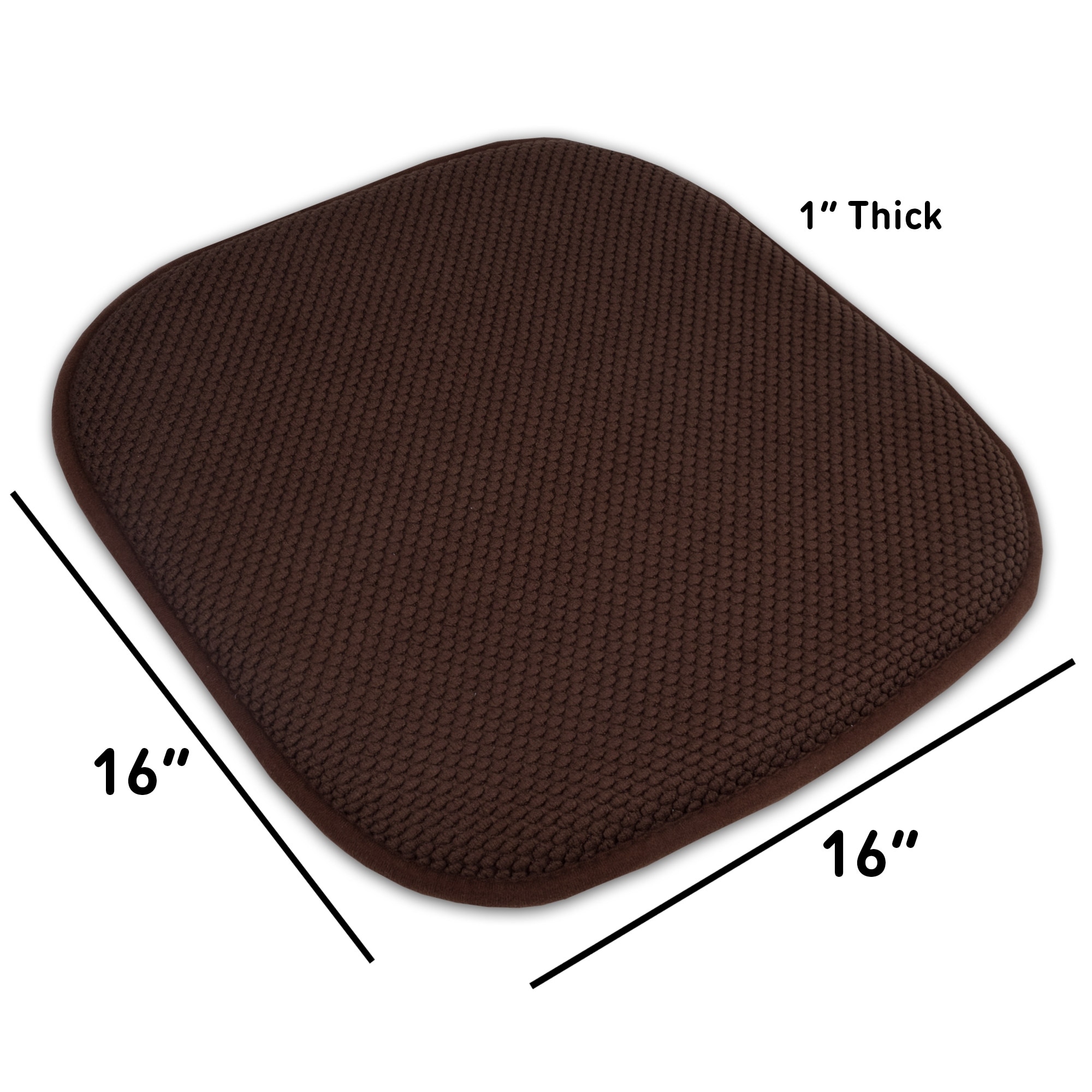 Realhomelove Solid Chair Pad Super Soft Thick Washable Square Seat Cushion Chair Cushions Seat Cushions Chair Pads for Kitchen Dining Room(16 inch 16