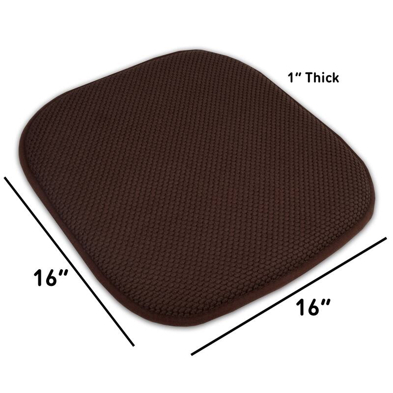 16-in. Square Non-slip Memory Foam Seat Cushions (2 OR 4) - 16 X 16
