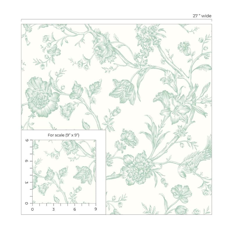 NextWall Jasmine Chinoiserie Peel and Stick Wallpaper