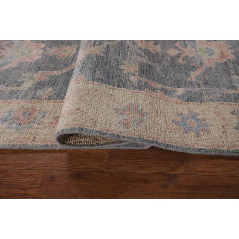 Vegetable Dye Oushak Turkish Runner Rug Handmade Wool Carpet - 2'11"x 8'10"