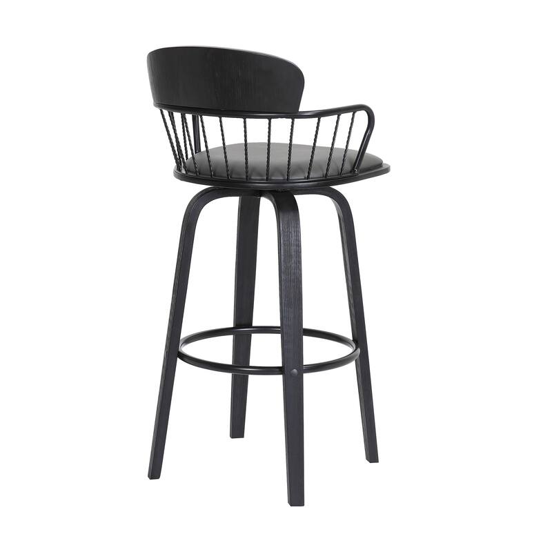 Willow Upholstered Wood Swivel Counter or Bar Stool