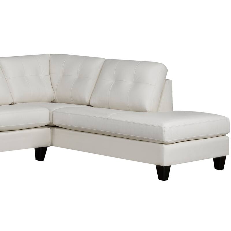 Tory Top Grain Leather Tufted Left/ Right-facing Sectional Sofa