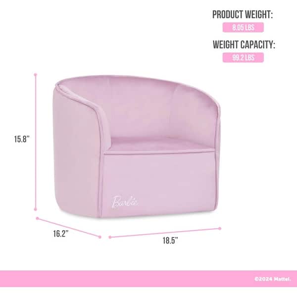 dimension image slide 0 of 2, Evolur Barbie Be Bold Be You Kid's Sofa