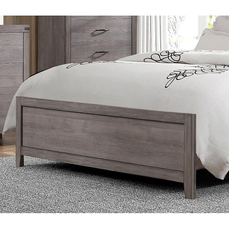 Full Size Wood Faux Leather Panel Bed with Industrial Headboard